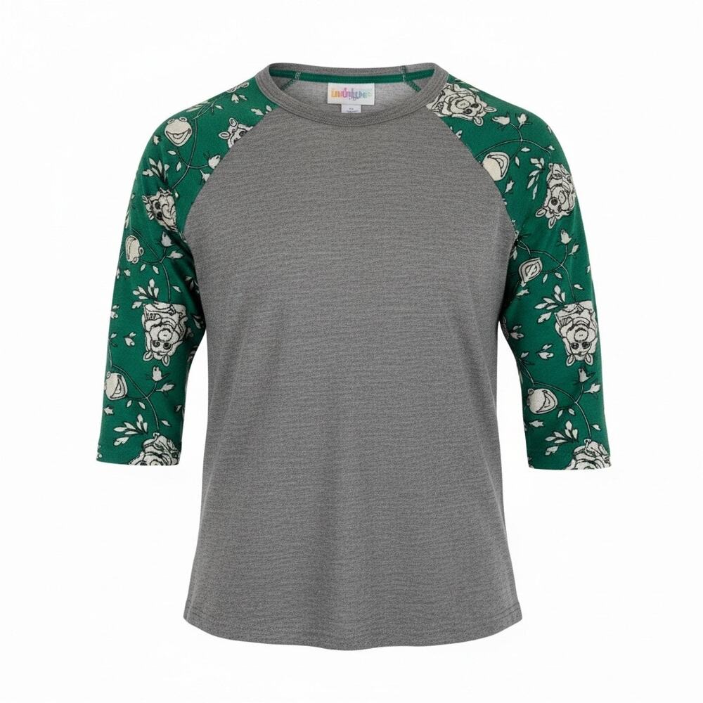 Charming Lularoe Kids Miss Piggy Kermit Sloan Henley Top